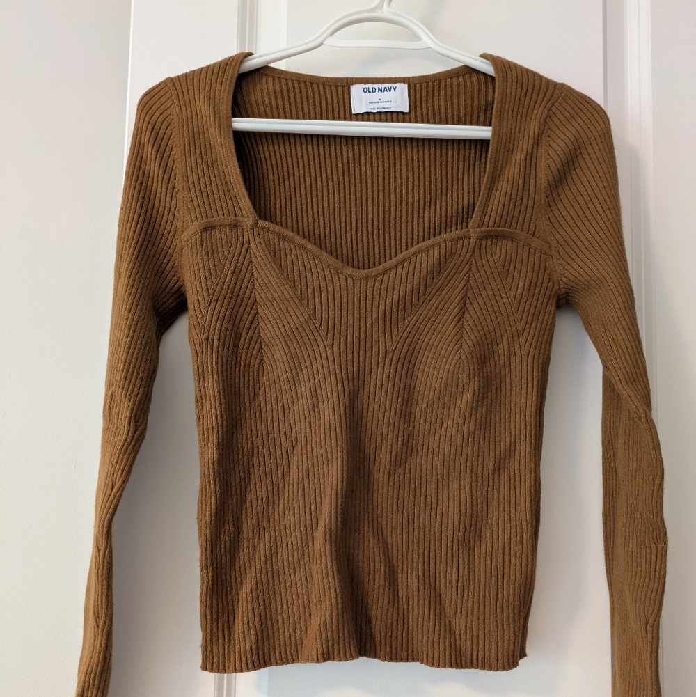 Old Navy Women's Brown Ribbed Top